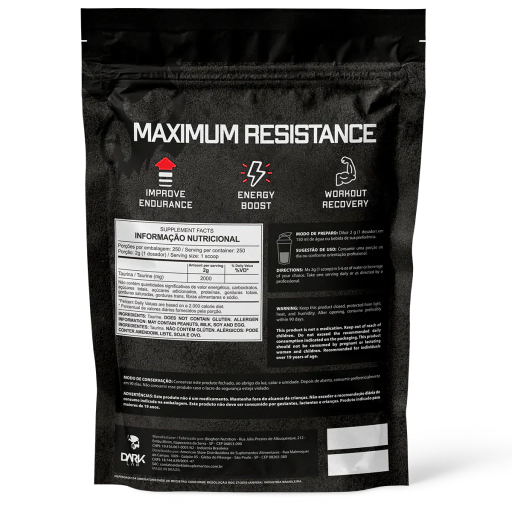 Taurina 500g Refil - Dark Lab
